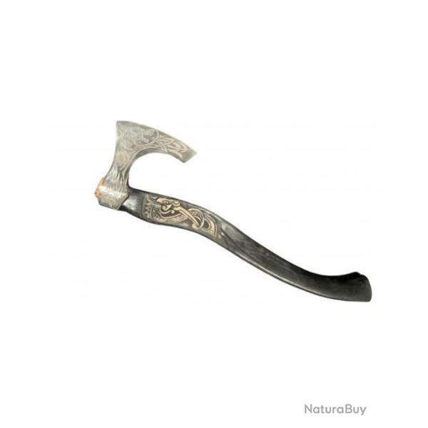 Hache Forg� Viking de combat manche grav� de 57 cm