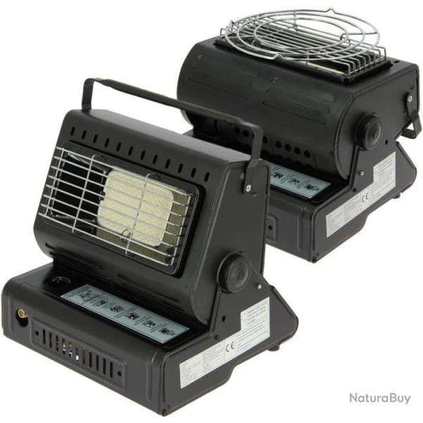 R�chaud � gaz  portable 2-en-1 1.3 KW � chauffage rapide amping, carpe, bivouac et p�che