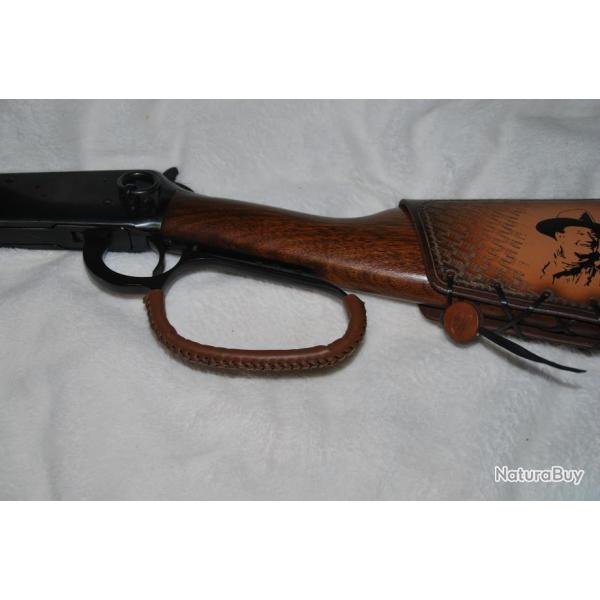 prot�ge levier sous garde en cuir - mod�le long marron fonc�