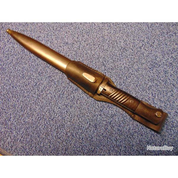 Baionnette de mauser WW2 plaquettes Bak�lite noire + Support cuir