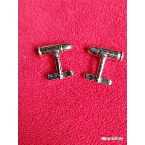 Bouton de manchettes ( vritable balles gevelo 6.35 ) plaqu or vritable