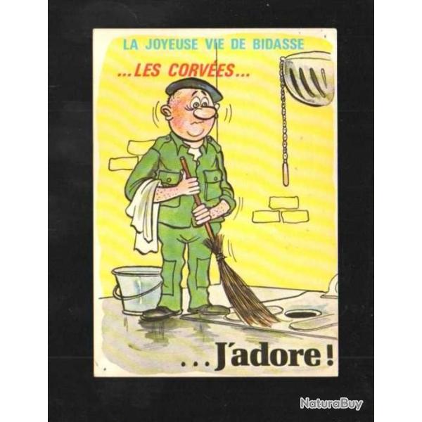 la joyeuse vie de bidasse les corv�es j'adore carte postale moderne humoristique