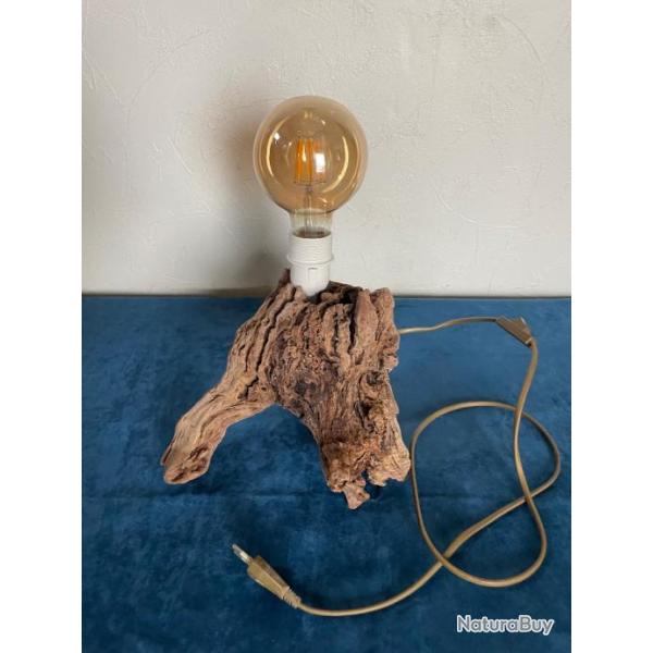 Lampe souche bois flott�