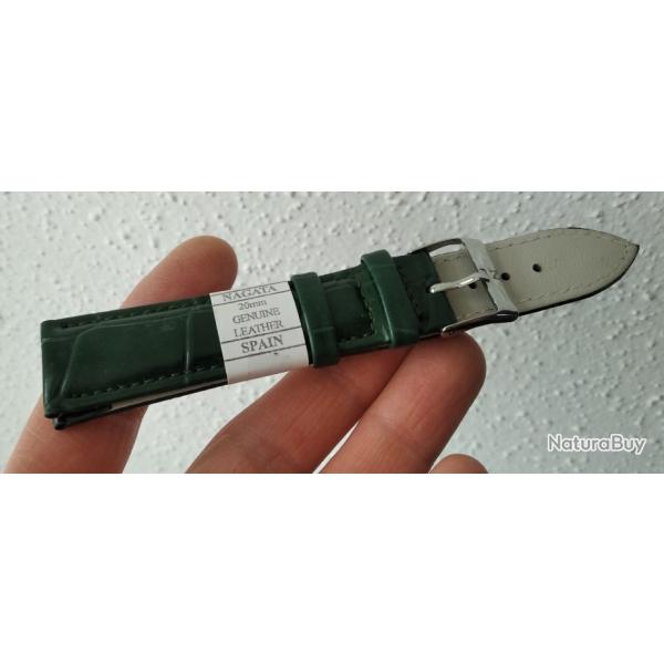 BRACELET EN CUIR VERT FABRIQU� EN ESPAGNE 20 MM NEUF