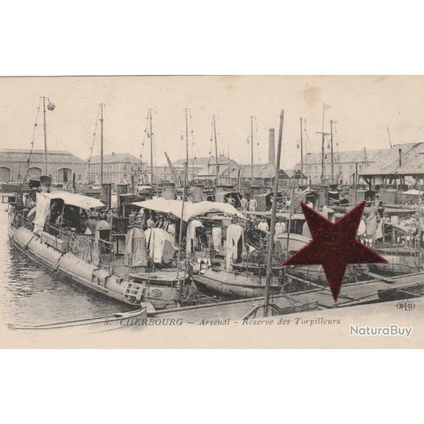 CPA - Marine de Guerre- CHERBOURG -arsenal - r�serve des Torpilleurs -N�089