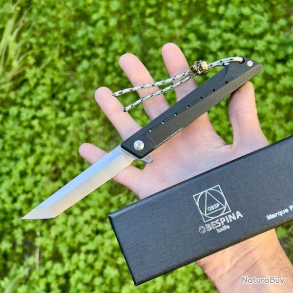 couteau pliant Obespina "Cimonium" marque fran�aise haute qualit� perle edc tete de mort #268