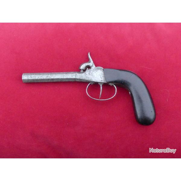 Pistolet monocoup � percussion 19eme