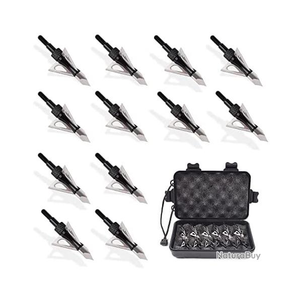 12 Pi�ces 100 Pointes de fl�ches de Grain pour arbal�te fl�ches de Chasse pour tir � l'arc Adultes
