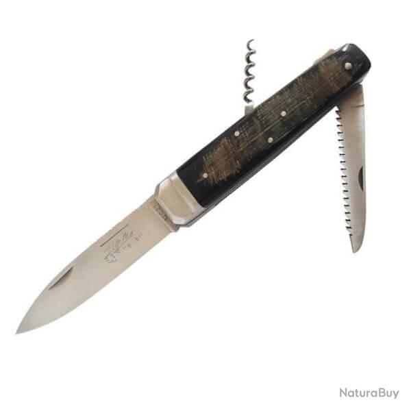 DC1983BUF Couteau de poche Douris Chastel " Hallali Chasse" 3 pi�ces Croute de buffle