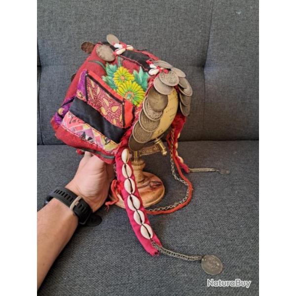 Magnifique et ancienne coiffe palestinien V�ritable pi�ce de mus�e palestinienne