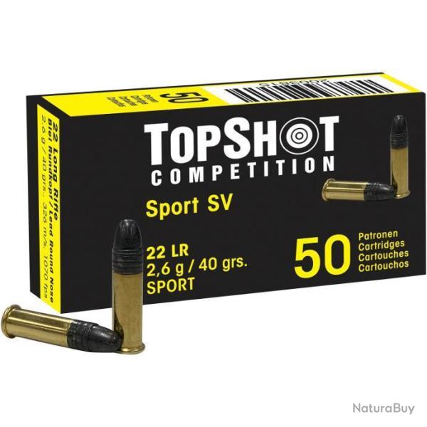 Pack 1000 cartouches TOPSHOT .22 lr. Black Edition 2,6g/40grs. PORT GRATUIT