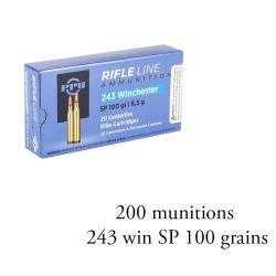 Munitions PARTIZAN 243 Win Softpoint 100gr - 6.47g x200 