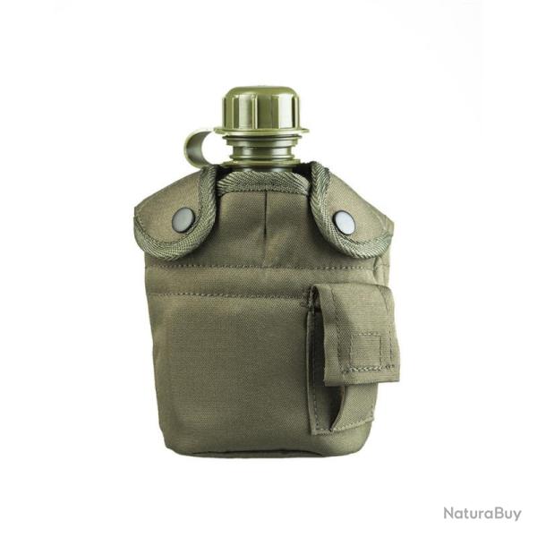 Gourde US en plastique avec quart et housse Woodland Camo