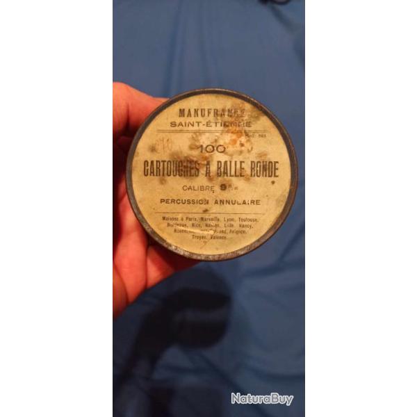 boite vide de 100 cartouches � balle ronde calibre 9 mm percussion annulaire