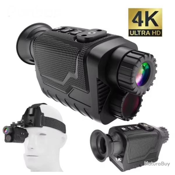 Monoculaire de vision nocturne 4K mont�e sur t�te quantit� limit�e + sd 32 Go A1