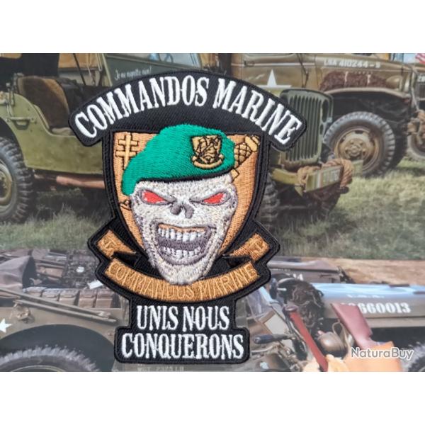Patch brod� Commando Marine Hauteur 11 cm Largeur en son sommet 9 cm Largeur � sa base 5 cm