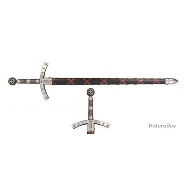 Ep�e Templi�re de la 7 �me croisade noir et rouge de 112 cm � offrir