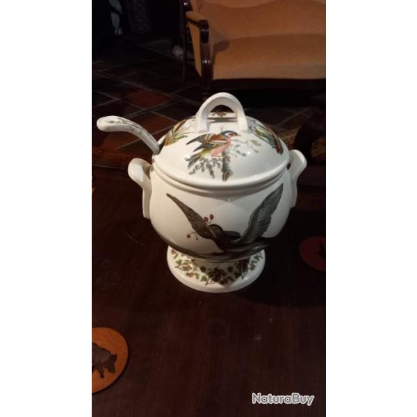 Soupi�re en faience motif oiseaux Portmeirion