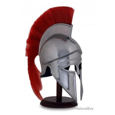 Casque CORINTHIEN gris avec crin de cheval rouge - Armures (12935720)