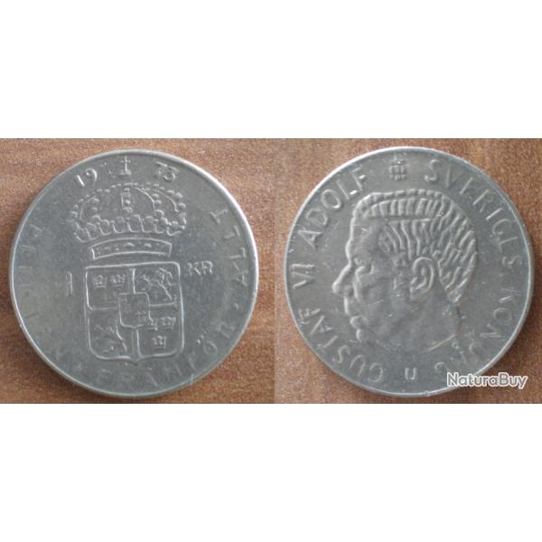 Suede 1 Couronne 1973 Roi Gustave Piece Couronne Roi Gustave Kronor Sweden