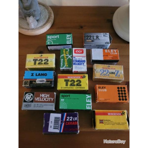 lot botes vide ancienne 22lr