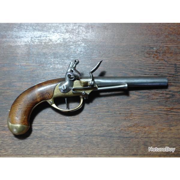 Pistolet de cavalerie � coffre et � silex - r�glementaire mod�le 1777 Type 1 - Maubeuge 1782 - TBE