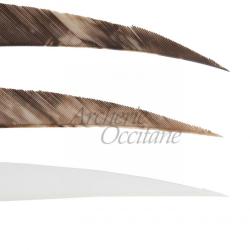 WILD MOUNTAIN PLUMES NAT. 4" COMBO BLANC/MARRON/MARRON
