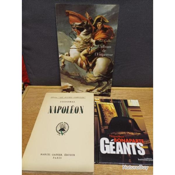 Lot de 3 livres sur NAPOLEON : L'album de l'Empereur - Napol�on - G�ants - TBE
