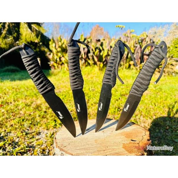Lot de 4 couteaux de lancer L�OPARD avec leur �tuis (4)