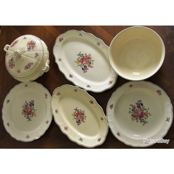 6 Plats de service porcelaine des salins