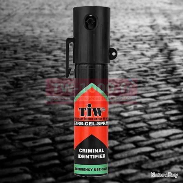 Spray de d�fense et de marquage TIW FARB-GEL 20 ml clip ceinture TW 1000