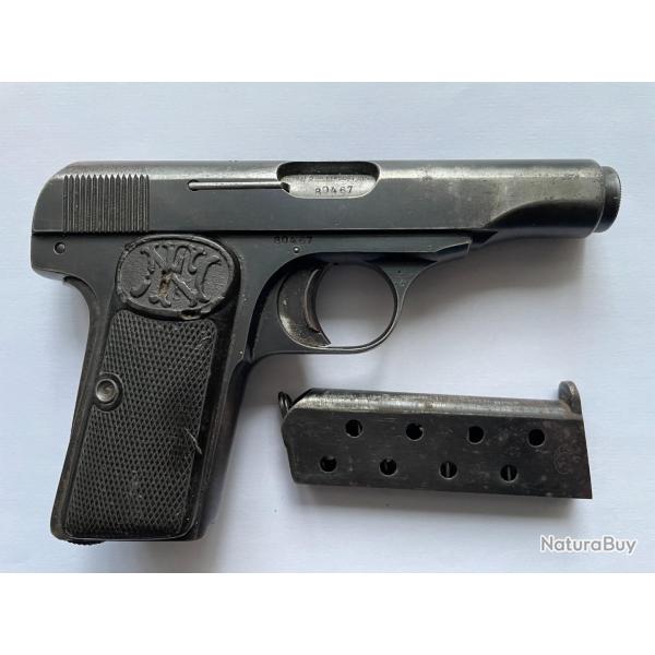 PISTOLET BROWNING FN HESTAL MOD 1910 CAL 7,65 32ACP PLAQUETTES FN