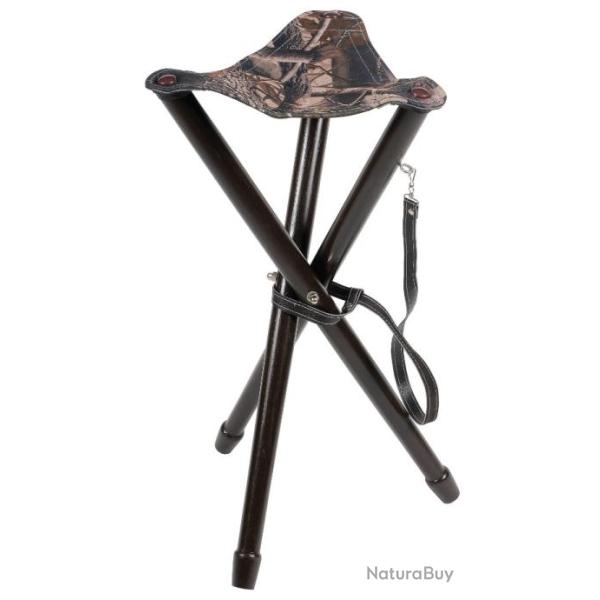 Si�ge tr�pied JANUEL anzieux bois assise camo 65cm