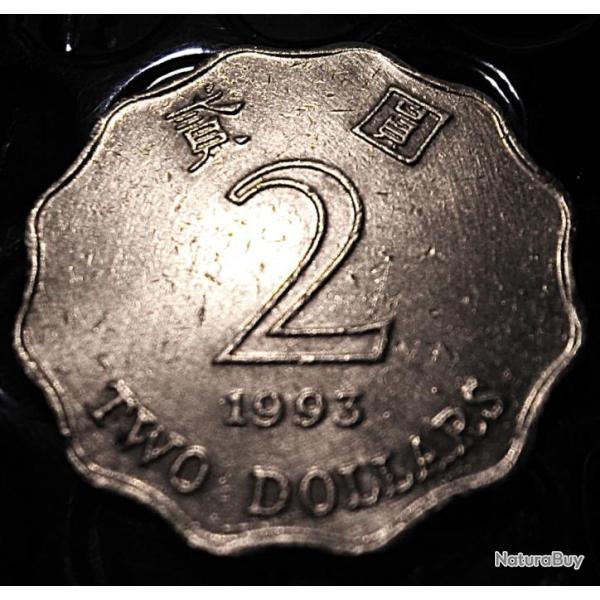hong kong piece de two dollars 1993 & 1994 ttb