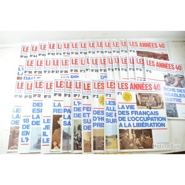 Les ann�es 40, la vie des Fran�ais sous l'occupation revues magazines, 41 num�ros R�sistance