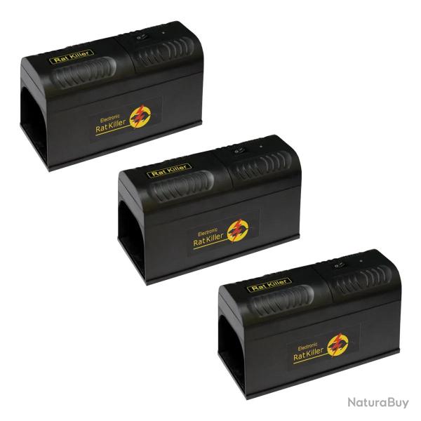 Lot de 3 Pi�ges � rongeurs �lectronique 7000 v 21x9,5x12cm