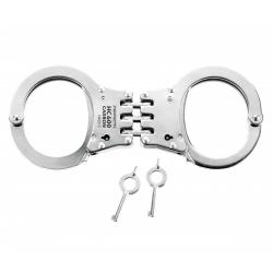 Menottes acier haute qualit&eacute; charni&egrave;re int&eacute;gr&eacute;e pro + 2 cl&eacute;s