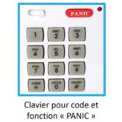 Alarme clavier No panic sir&egrave;ne 90dB 4 modes 13.5x10.5x3.7 cm