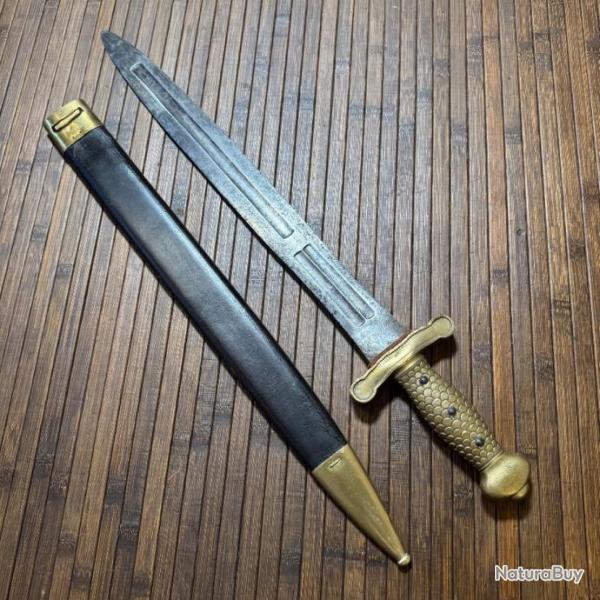 GLAIVE D'ARTILLERIE � PIED MOD�LE 1816 MANUFACTURE ROYALE DU KLINGENTHAL 1818 AVEC SON FOURREAU