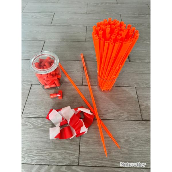 4 Jalons � emboiter + 2 cartouches � rubalise.