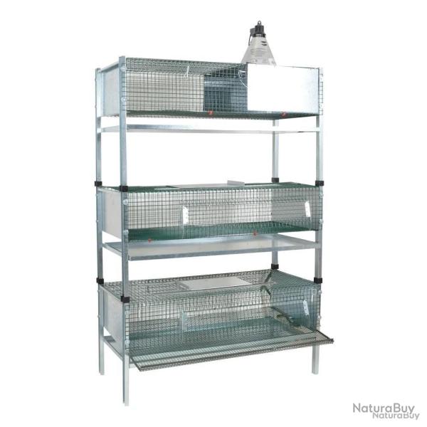 Kit complet cage d'�levage cailles calva 100 X 50 X 180 cm