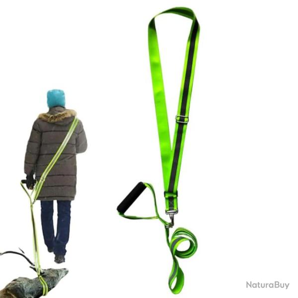 Harnais tire gibier avec bande r�fl�chissante - Vert - LIVRAISON GRATUITE