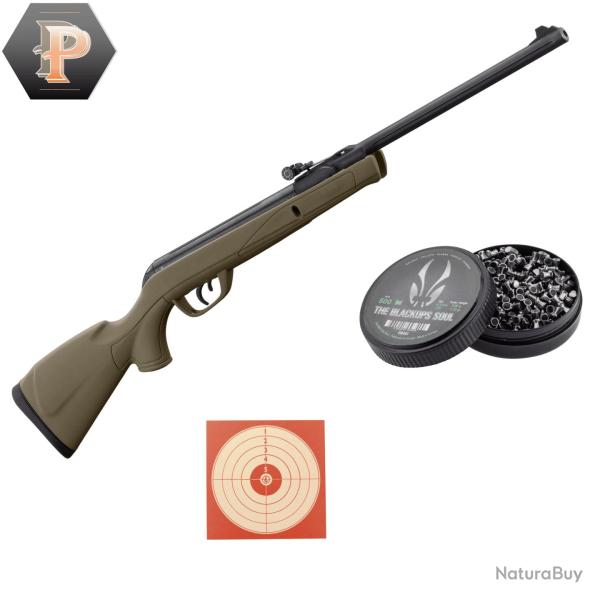 Carabine GAMO Delta Kaki synth�tique - 4.5mm - 7,5J + plombs + cibles
