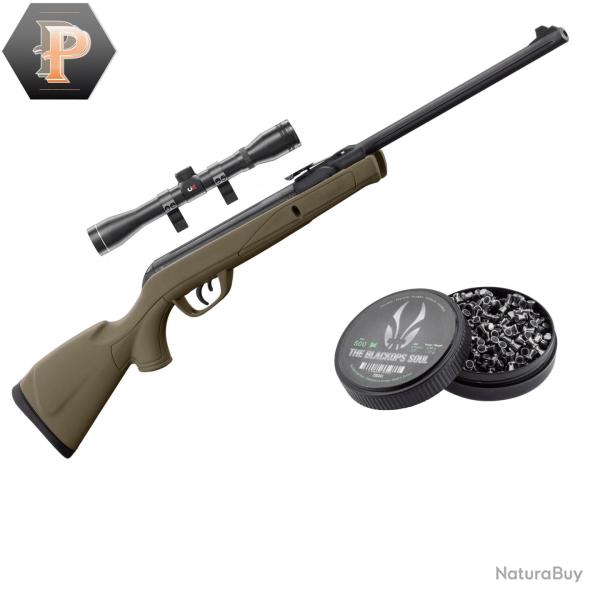 Carabine GAMO Delta Kaki synth�tique - 4.5mm - 7,5J + plombs + lunette