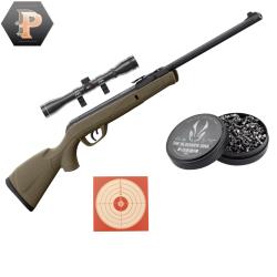 Carabine GAMO Delta Kaki synth&eacute;tique - 4.5mm - 7,5J + plombs + lunette + cibles
