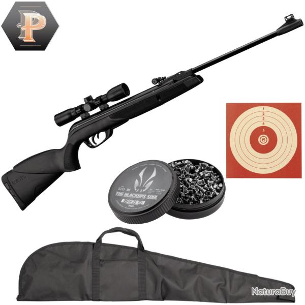 Carabine Gamo black shadow combo Synth�tique + lunette + plombs + cibles + fourreau