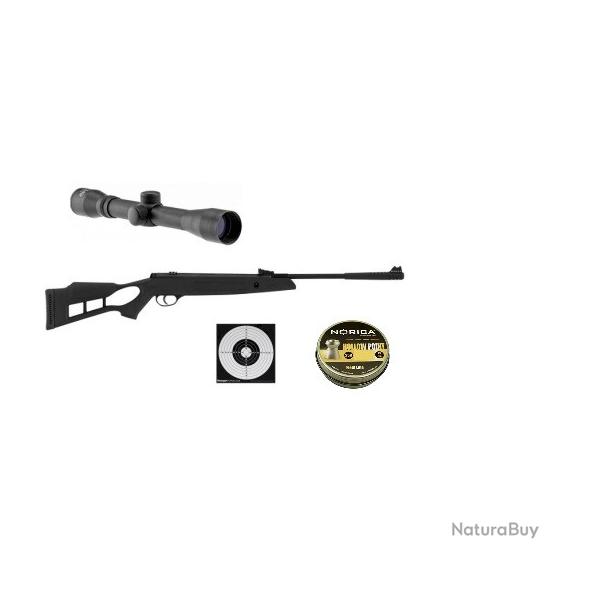 Wahoo ! Pack Carabine � plomb Hatsan Striker synth�tique cal.4.5 lunette 4x32 + Cible + plomb