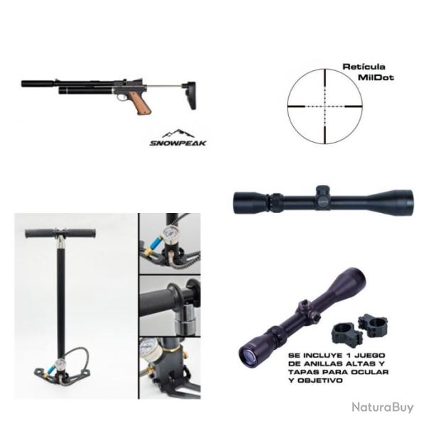 PACK-1 Pistolet PCP Snowpeak PP750L. R�gulateur , suppresseur int�gr�s. Calibre 5,5 mm 14 Joules.