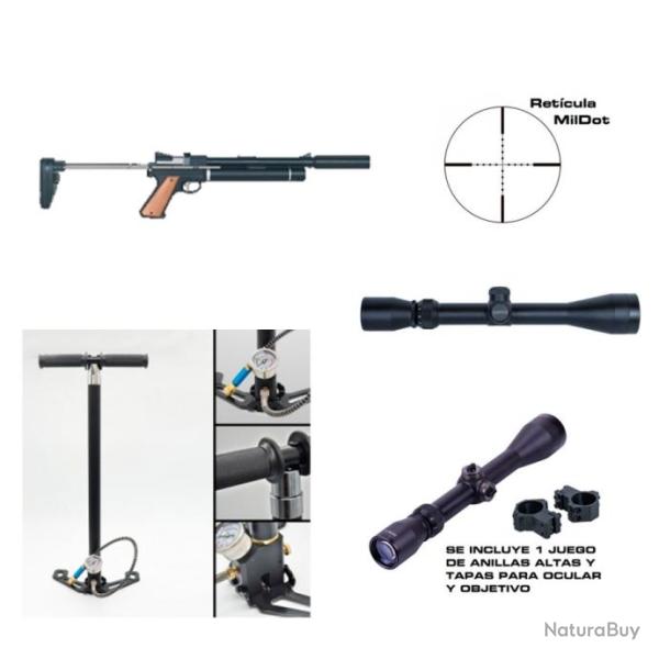 PACK-2 Pistolet PCP Snowpeak PP750L. R�gulateur , suppresseur int�gr�s. Calibre 4,5 mm 14 Joules.