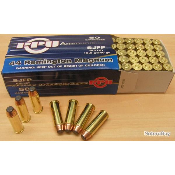 Cartouches PPU Calibre 44 MAGNUM SJFP 240grs - Boite de 50 unit�s